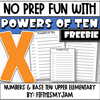 Preview of Powers of Ten Worksheets No Prep Freebie | Digital Included