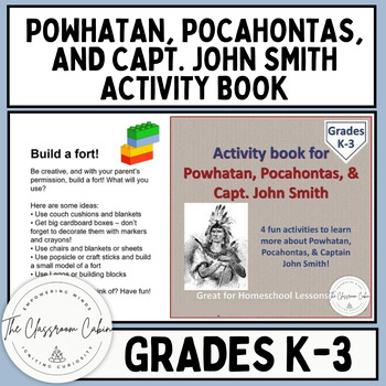 Preview of Powhatan, Pocahontas, and Capt. John Smith Activity Book for Homeschool and K-3