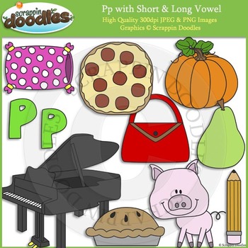 P Short and Long Vowel by Scrappin Doodles | TPT