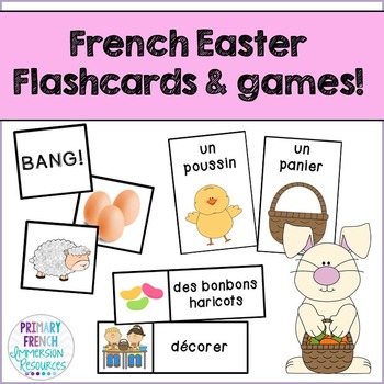 Preview of Pâques! Flashcards, word wall cards, and centre games