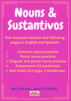 Preview of Práctica de sustantivos - Nouns Practice