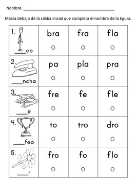 Practica las Silabas Trabadas Iniciales II by Juan Vizcarra | TpT