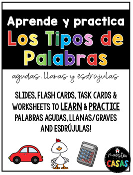 Preview of Aprende y Practica: Los tipos de palabras (Agudas, Llanas/Graves, Esdrújulas)