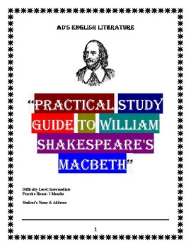 Preview of Practical Study Guide to William Shakespeare's Macbeth