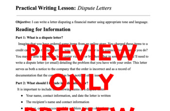Preview of Practical Writing Lesson - Dispute Letters (with reading/writing activity)