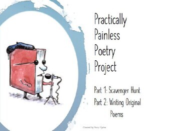 Preview of Practically Painless Poetry Project Scavenger Hunt w/ printable & digital links