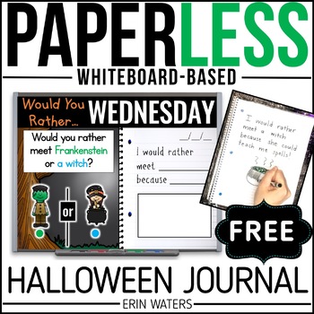 Preview of Practically Paperless™ FREE Halloween Journal {Whiteboard-based}