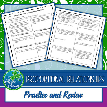 Preview of Ratios and Proportional Relationships - Review pages