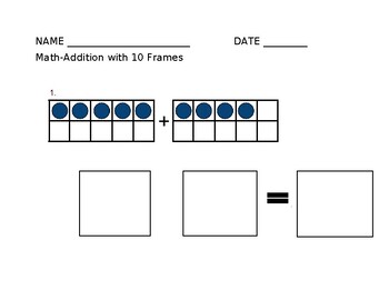 Preview of Practice Adding Using 10 Frames