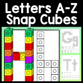 Preview of Alphabet Activities for Kindergarten {Snap Cube Letters A-Z!} {Alphabet Centers}