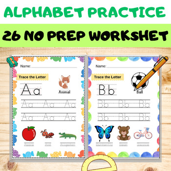 Preview of Practice Alphabet Tracing Cards Handwriting - Worksheet -