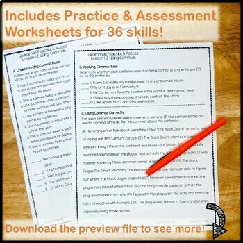 Grammar Worksheets and Tests: Grade 6 NO PREP Printables ...