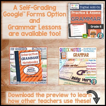 grammar worksheets and tests 6th grade no prep printables by lovin lit