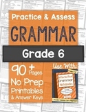 Grammar Worksheets and Tests: 6th Grade NO PREP Printables