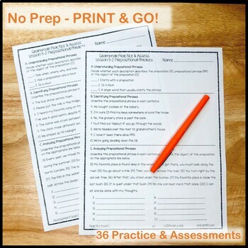 grammar worksheets and tests grades 7 8 no prep printables by lovin lit