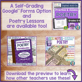 poetry worksheets tests practice assess poetry no prep printables