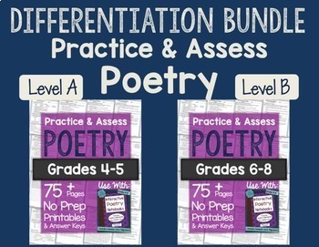 Preview of Practice & Assess Poetry: Differentiation BUNDLE!