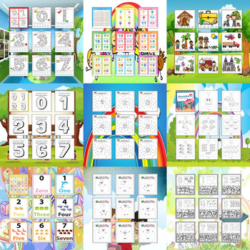 Preview of Practice Bundle of Number Recognition and Counting Worksheets for Kids 128 Pages