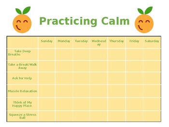 Preview of Practice Calm Chart