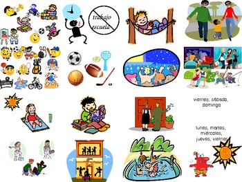 Preview of Spanish: Practice Cards/ Flash Cards- Pasatiempos/ Pastimes: Simulated Immersion