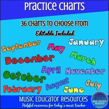 Preview of Practice Chart Sheets (Editable and Reproducible)