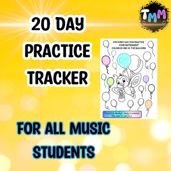 Preview of Practice Chart / Tracker - 20 Days - Useful to All Music Students