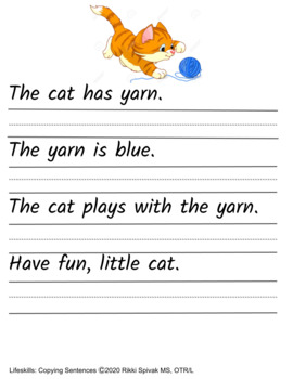 Preview of Practice Copying Sentences: Animals - OT