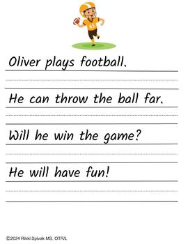 Preview of Practice Copying Sentences: Sports - OT