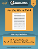 Cursive Writing Practice Sentences - Distance Learning