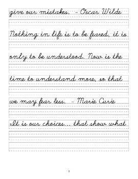 Practice Cursive with Literary Quotes by Homemade Happiness | TpT