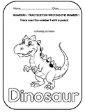 Practice Dinosaur for Writing the Number 1