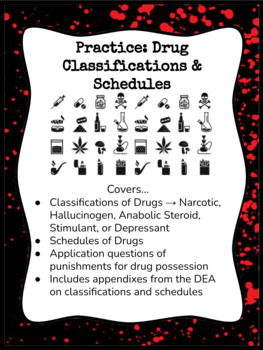 Preview of Practice: Drug Classifications & Schedules (Toxicology) *Includes Key*