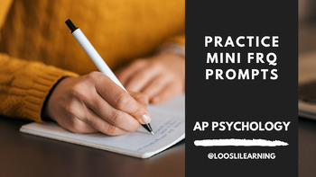 Preview of Practice Mini FRQ Prompts | Review for 2020 AP Psychology Modified Exam