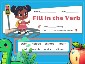 Preview of Practice Grammar: Fill in the Verb (Worksheet with Answer Key)