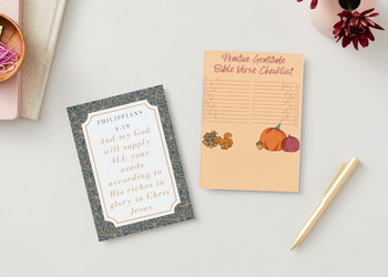 Preview of Practice Gratitude with Printable Bible Verses and Checklist