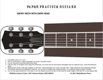 Preview of Practice Guitars - printable guitars for music practice with chords