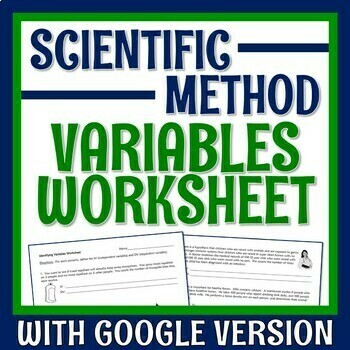 Preview of Identifying Variables Scientific Method Worksheet PRINT AND DIGITAL