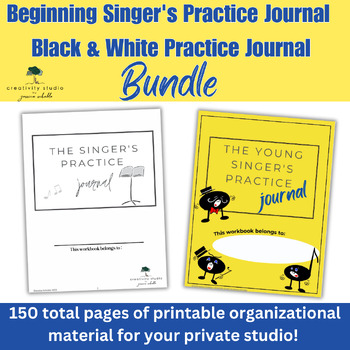 Preview of Practice Journal Bundle for Beginners & Intermediate-Advanced Voice Students