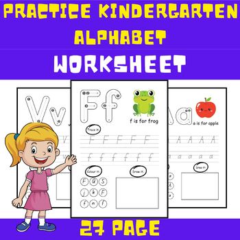 Preview of Practice Kindergarten Alphabet Worksheets| Winter Work Tracing Pages