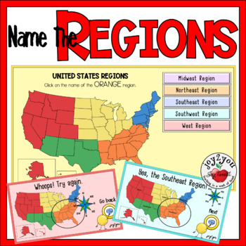 Preview of REGIONS OF THE US | SELF-CHECKING | MAP SKILLS | EASEL ASSESSMENT