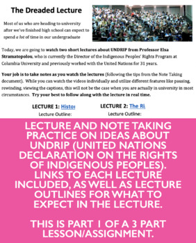 Preview of UNDRIP & Self-Determination- Practice Lecture & Note-Taking- PART 1- Indigenous