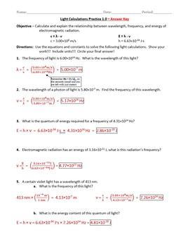 Calculating Frequency Wavelength And Energy Worksheet Answer Key - Fill and  Sign Printable Template Online