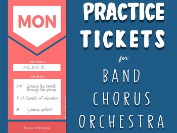 Preview of Practice Log Tickets - Executive Functioning for Band, Chorus, Orchestra