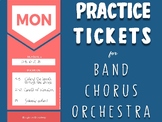 Practice Log Tickets - Executive Functioning for Band, Cho