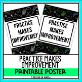 Free Practice Makes Improvement Math Poster