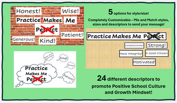 Preview of Practice Makes... Signs for Positive School Culture and Growth Mindset