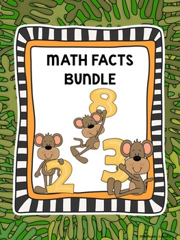 Preview of Practice Math Fact Fluency Timed Test Worksheets Add Subtract Multiply Divide 