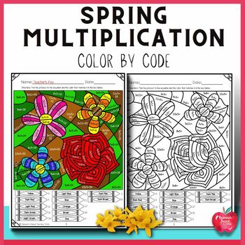 Preview of Practice Multiplication Facts with Spring Multiplication Color By Number