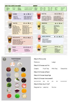 Preview of Practice Ordering Independently - Bobba Tea