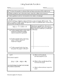 Quadratic Function Word Problems -- Differentiated Worksheet